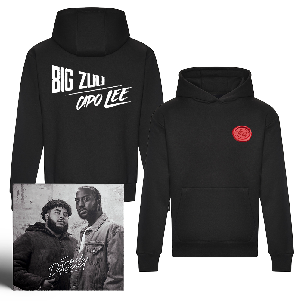 'SIGNED & DELIVERED' STAMP HOODIE + CD BUNDLE